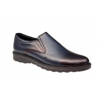 Pantofi barbati casual, cu elastic, piele naturala, Blue Navi, CORSAELBLM